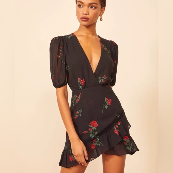 Reformation Alcott Dress In Rochelle mini dress - Picture 4 of 11